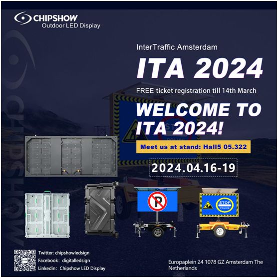 CHIPSHOW на выставке Inter-Traffic Amsterdam - ITA 2024 с футуристическими решениями для светодиодных дисплеев для дорожного движения!