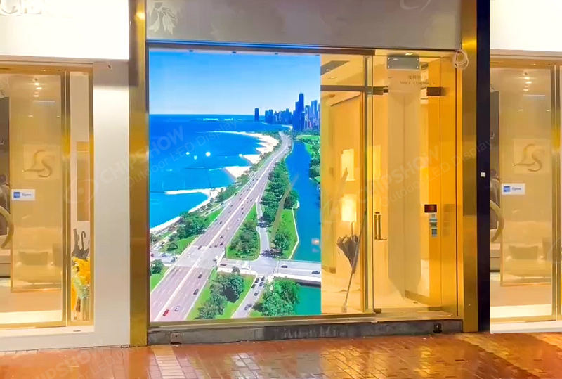 Внутренний полноцветный витринный экран P2.5 HD, проект магазина в Гонконге