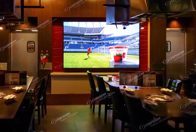 Светодиодный экран с малым шагом в помещении P1.5, полноцветный проект корейского ресторана высокой четкости